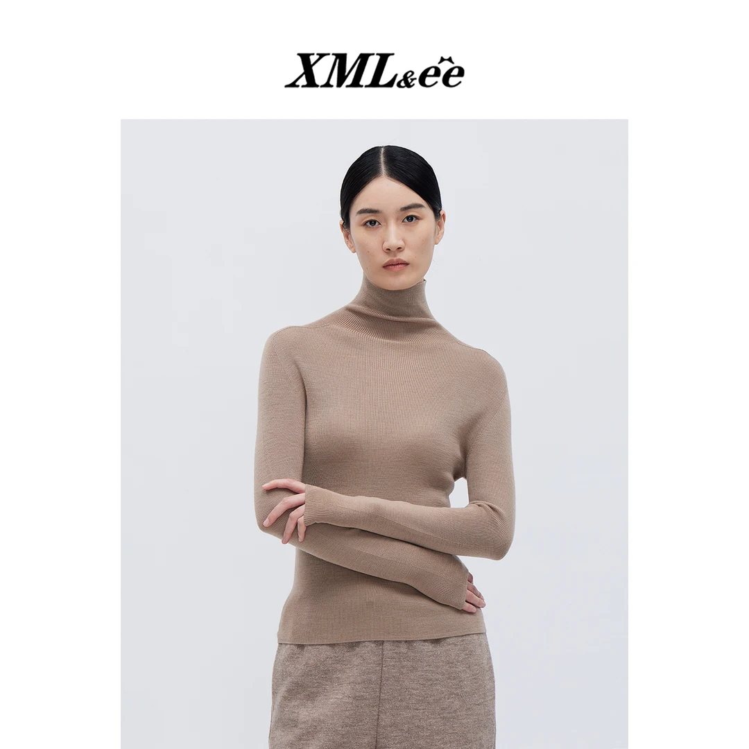 XMLee艾米尔 秋冬100%绵羊毛半高领长袖打底毛衫 EX4R0069