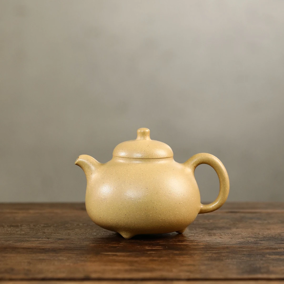 宜鼎兴矿标级黄龙山本山绿泥半手工乳鼎壶手工茶壶手工艺