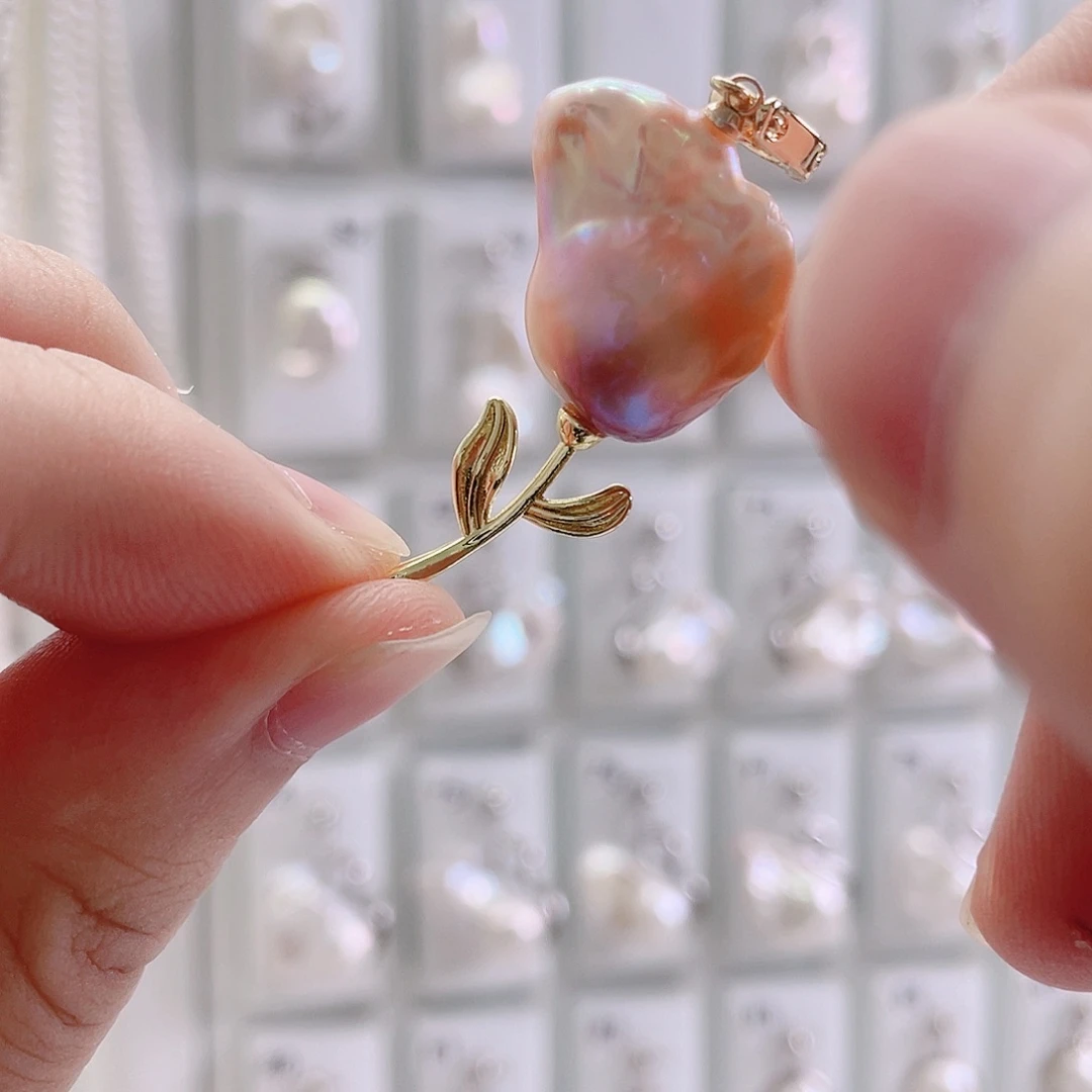 淡水珍珠银S925镶嵌颈饰