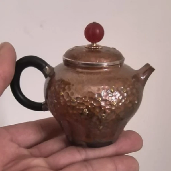 蜜罐铜包银小壶 茶壶