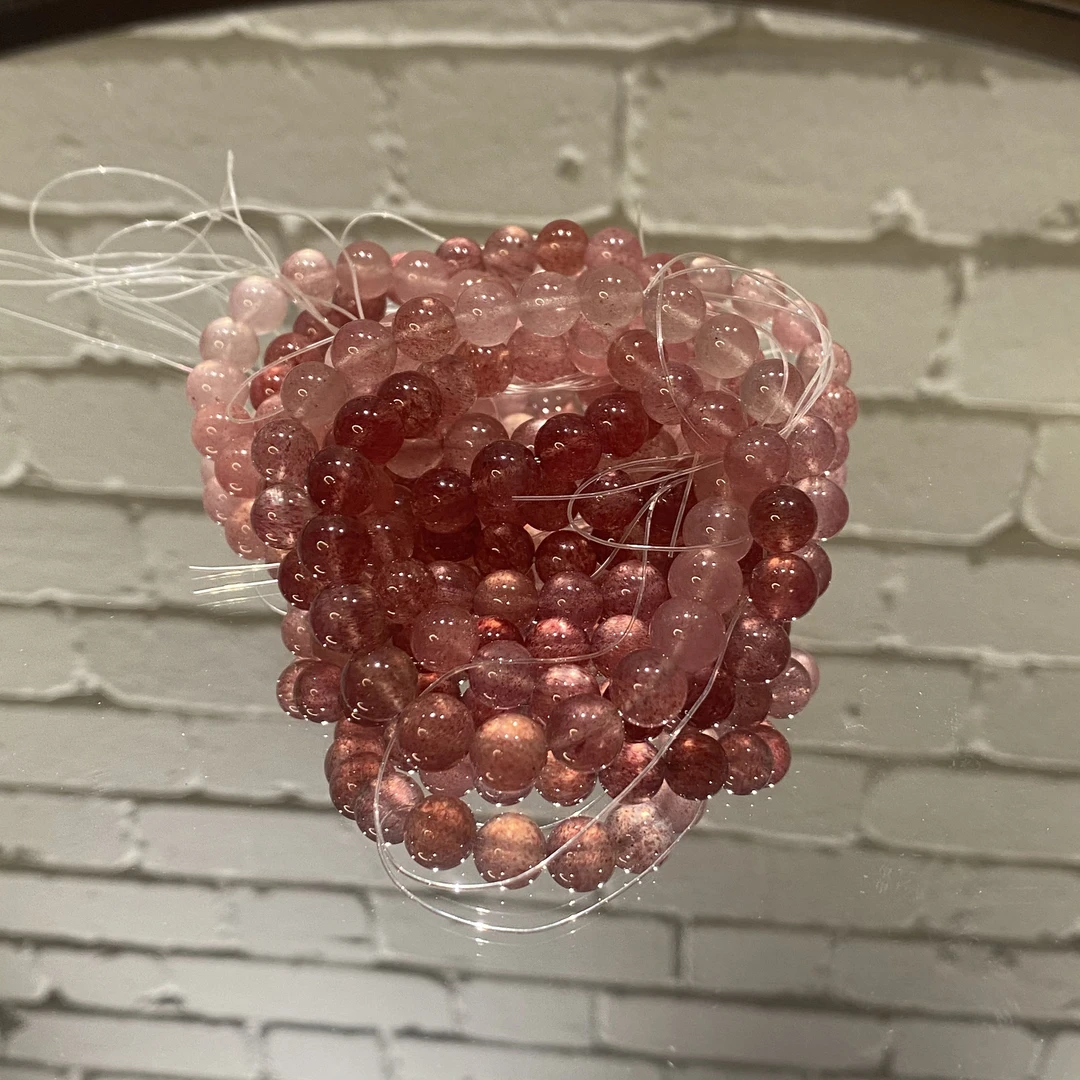 【渐变草莓晶】小众百搭设计感时尚个性水晶手链10427-01