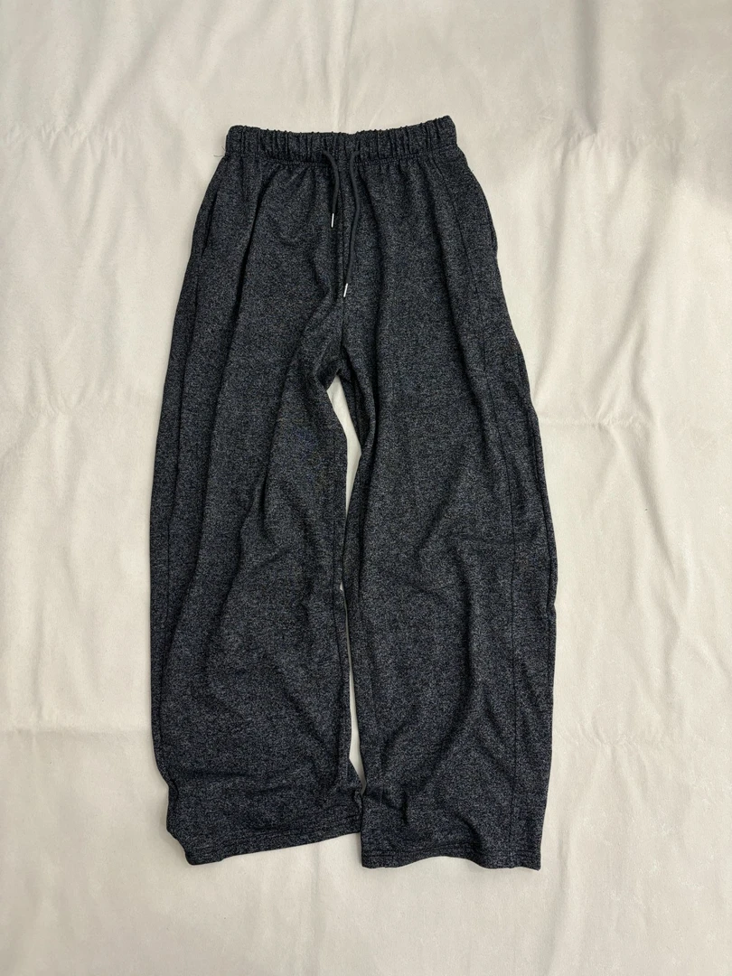 [王小二]183高腰抽绳弯刀阔腿休闲裤宽松百搭显瘦