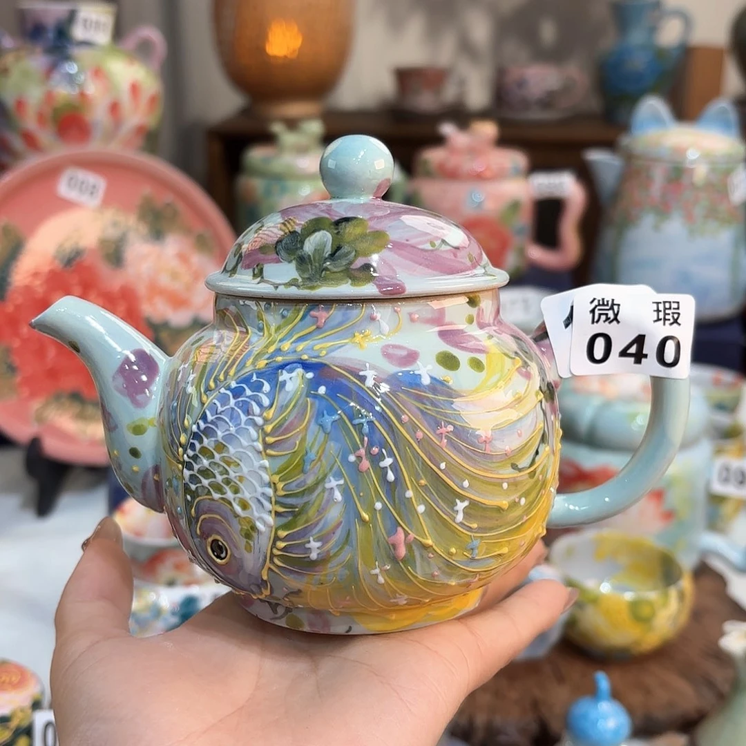 景德镇手绘高温釉下彩陶瓷茶具