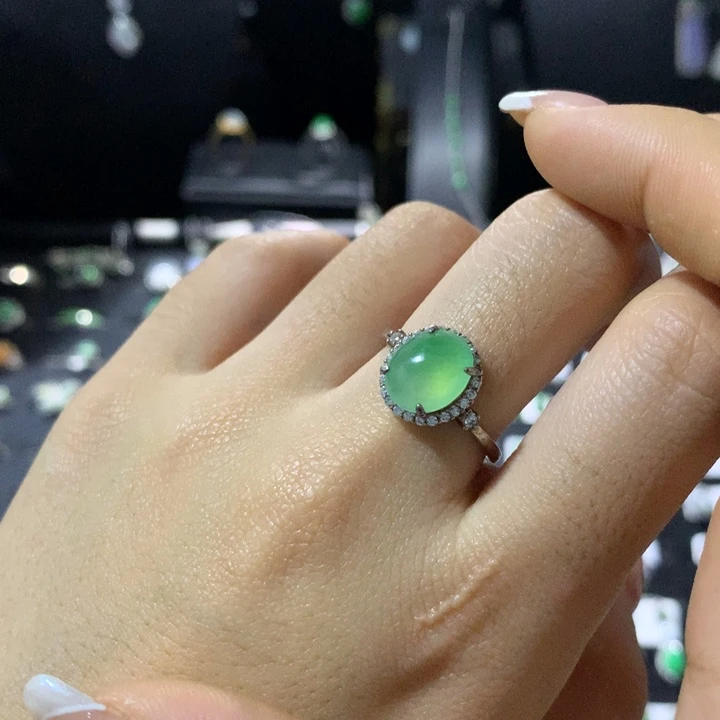 翡翠银S925镶嵌戒指