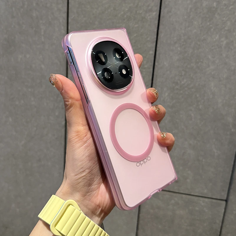 适用OPPO Find N5肤感透明磨砂OPPOfindn5磁吸手机壳n5透明手机壳