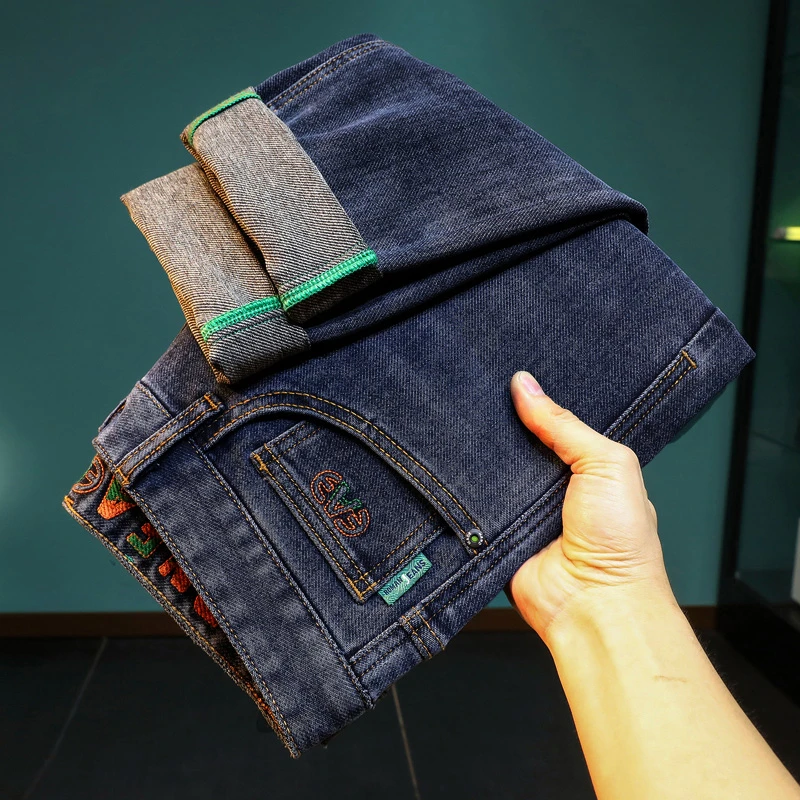 男士秋季牛仔裤早秋直筒时尚休闲宽松百搭青春潮流牛仔裤长裤