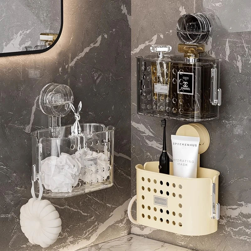洗脸巾置物架吸盘收纳盒壁挂式洗漱台废弃擦脸巾大号收纳架卫生间