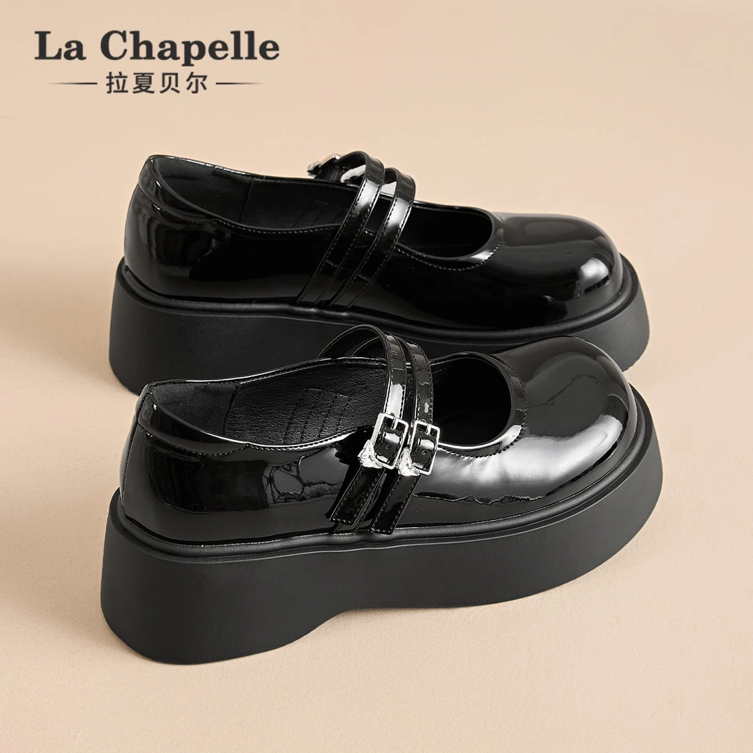 拉夏贝尔玛丽珍小皮鞋女2025年夏季新款厚底百搭配裙子英伦风单鞋