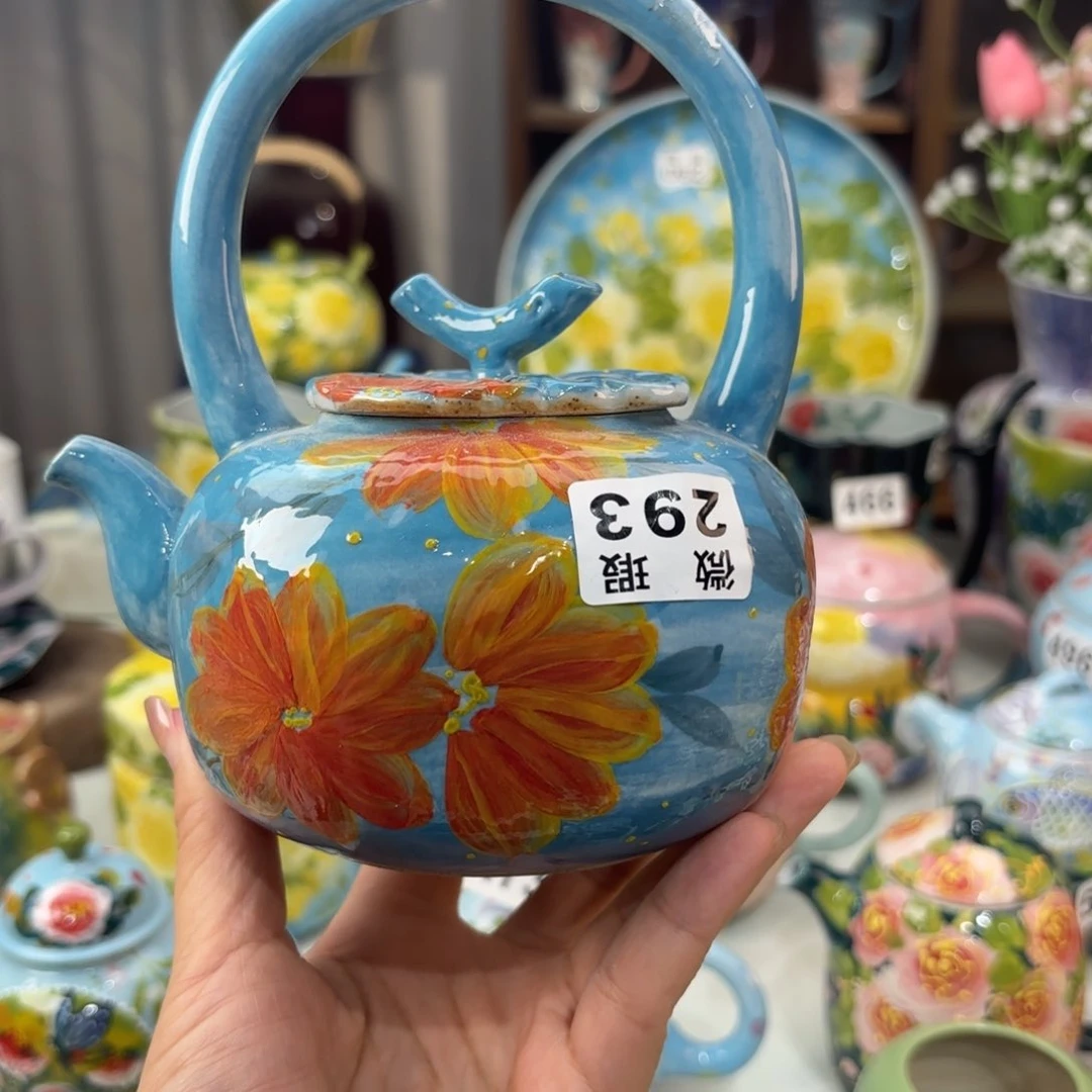 瓷片景德镇手绘高温釉下彩陶瓷茶具
