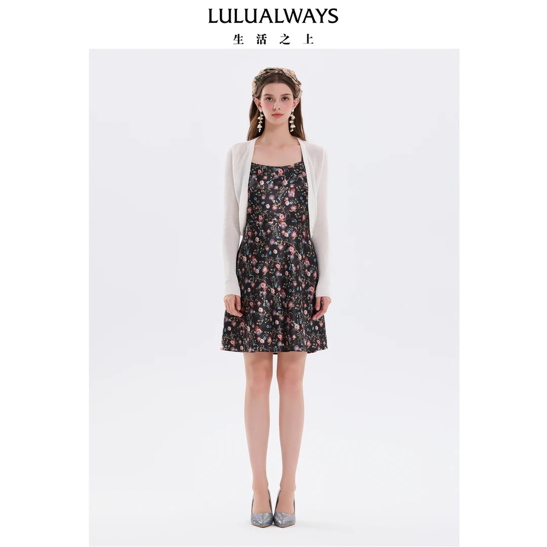 LULUALWAYS我爱露露25秋季新款温柔甜美薄款外搭长袖短款开衫上衣