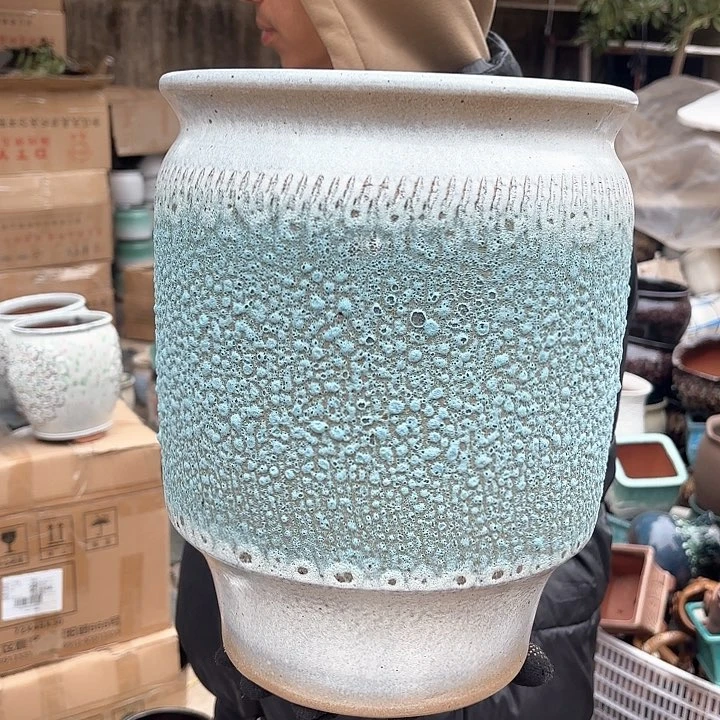 红陶蓝泡泡口径25高度30