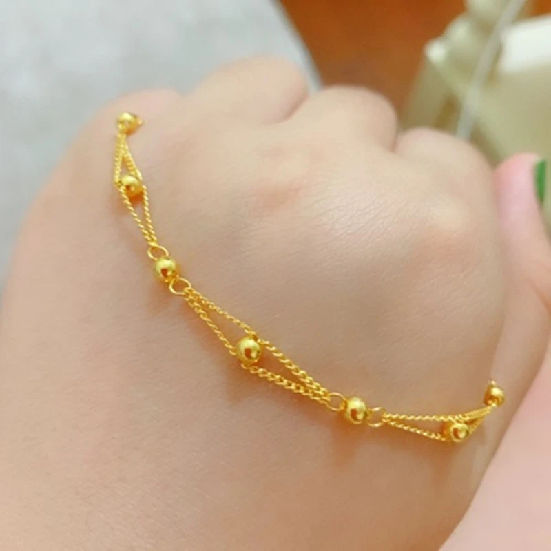 足银手链 9999银双层光珠手链女小 众设计感轻奢高级感珠串手链