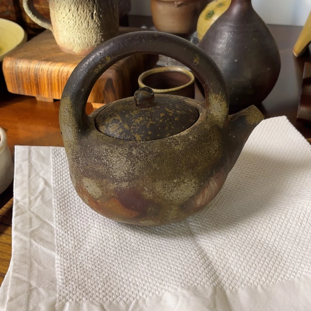 瓷片备前烧提梁壶椭圆形9