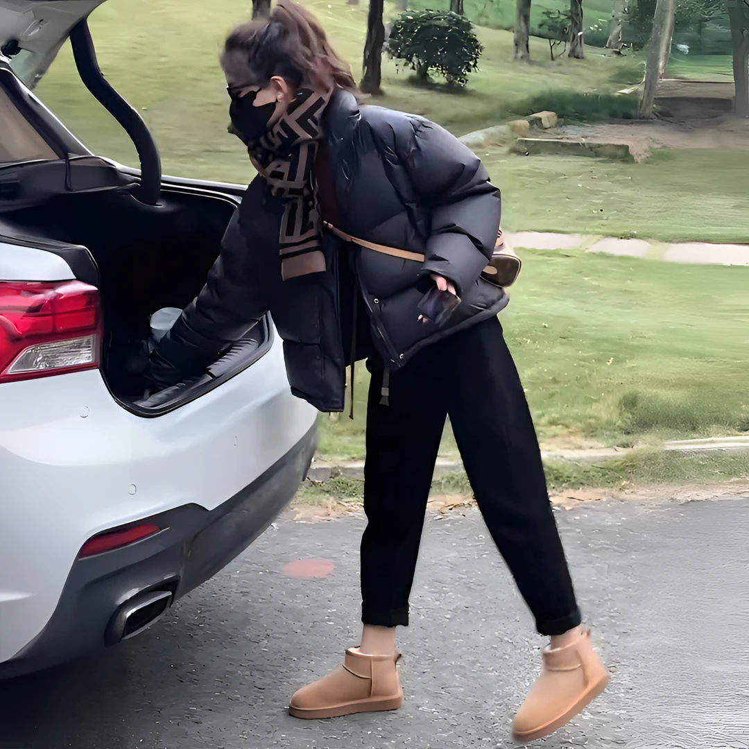 黑色短款羽绒服女2025冬季小个子韩版加厚新国标白鸭绒面包服外套