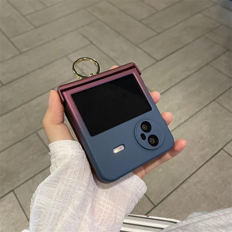 适用于vivoxflip手机壳渐变磨砂中轴保护指环款vivoxflip潮流壳