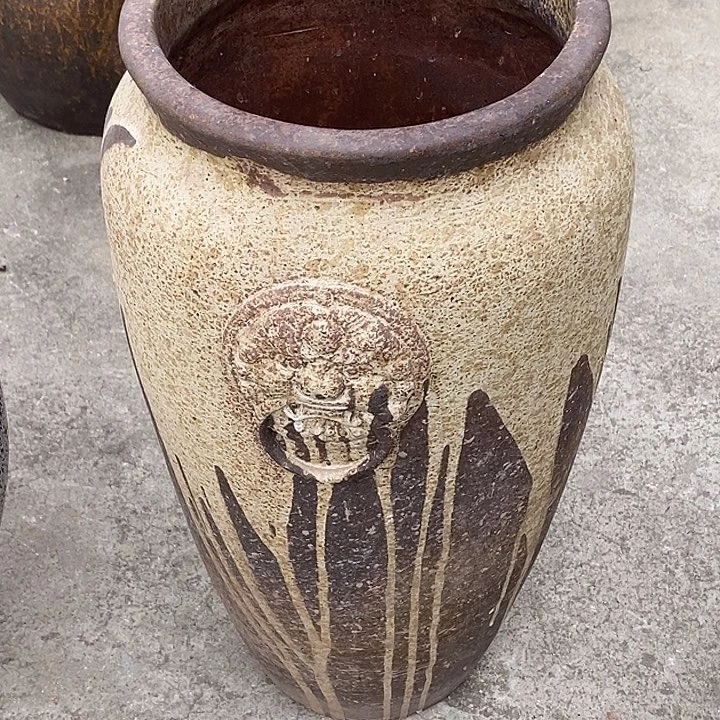 紫砂花盆口20.5高度46无孔瑕疵