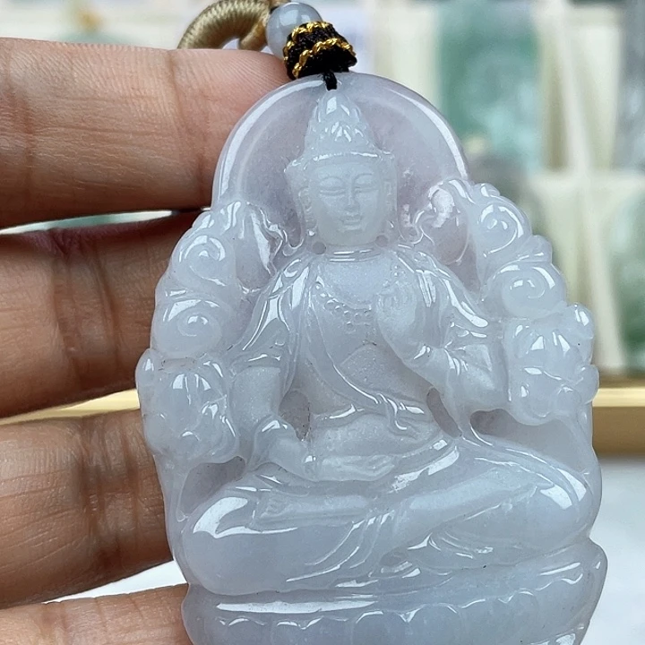 翡翠未镶嵌颈饰天然翡翠A货素衣观音