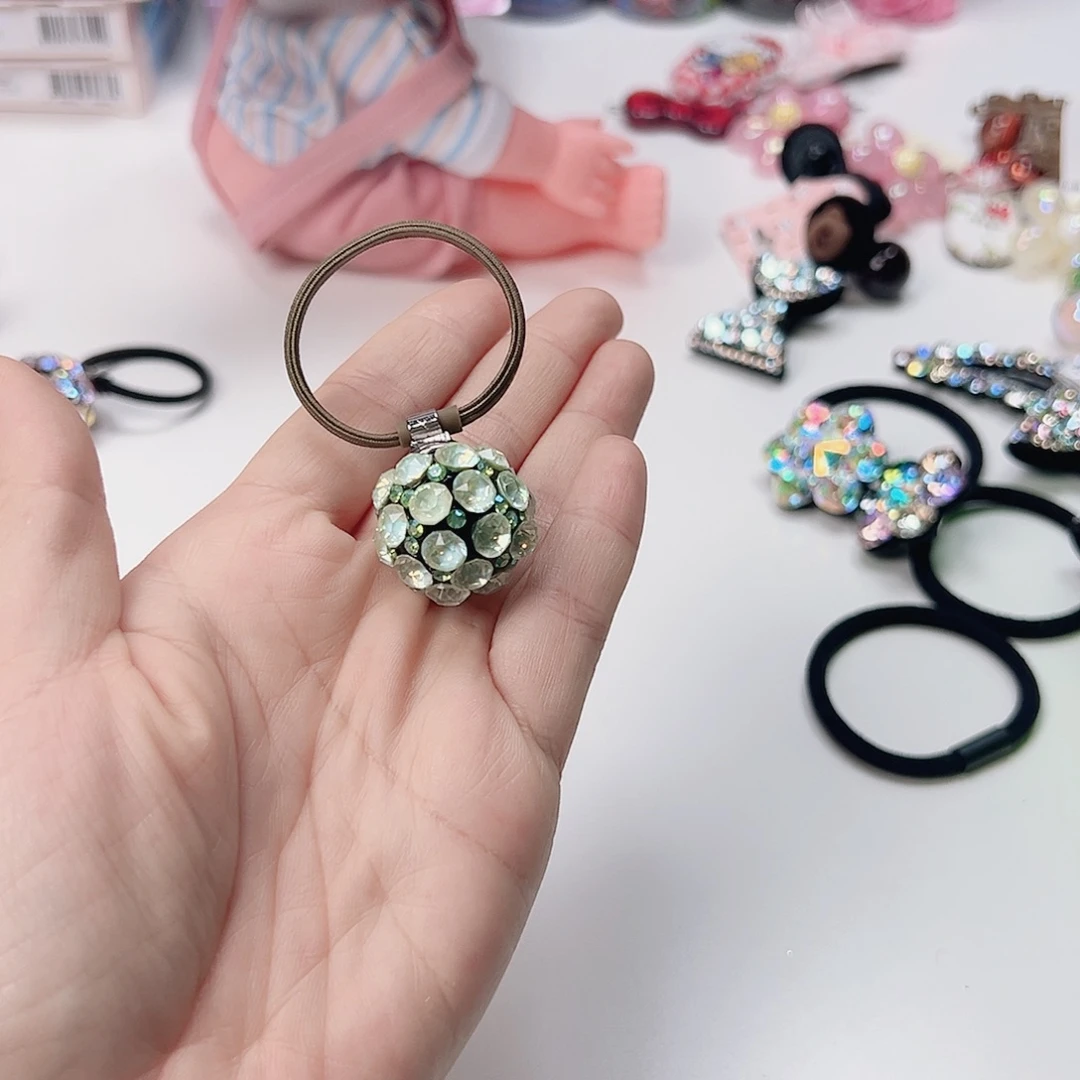 绿摩卡钻球发圈 儿童