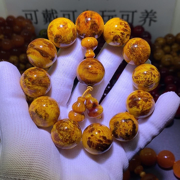 松木（琥珀木）手串/手链2.0 留疤高货玉化