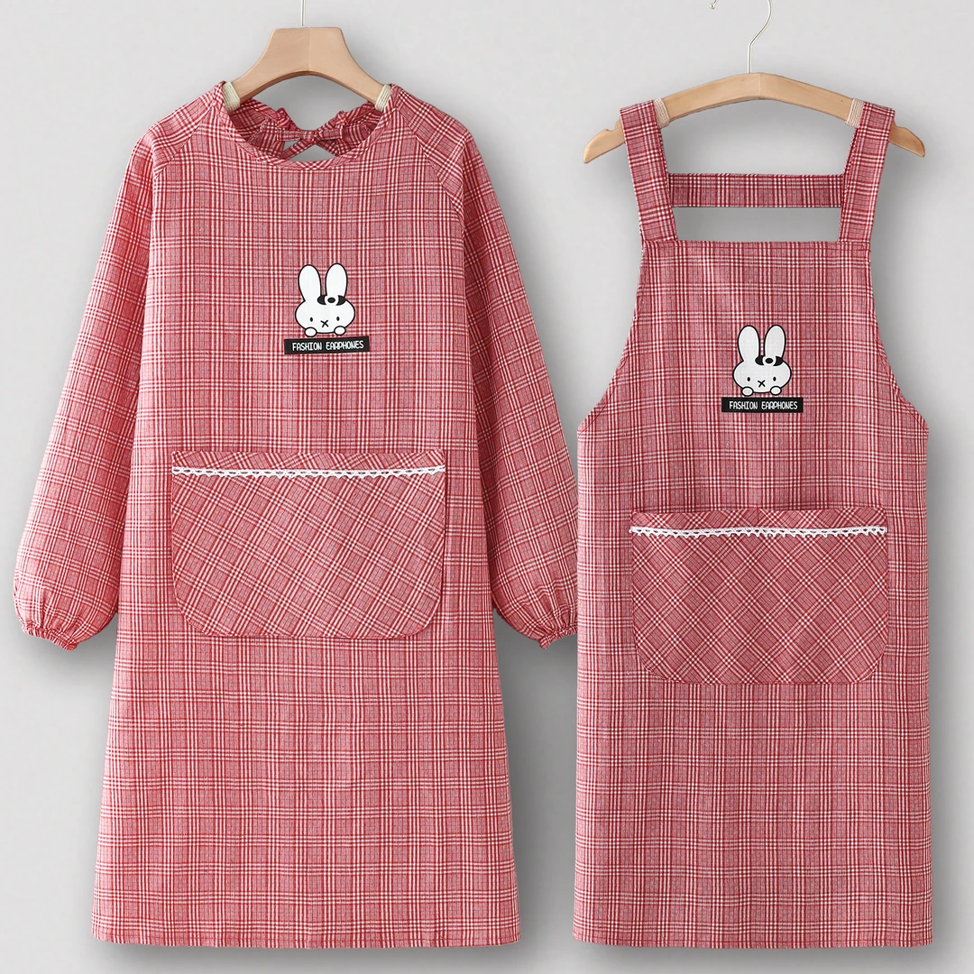 洋气可外穿罩衣女新款漂亮围裙厨房家用长袖工作服年轻款上班专用