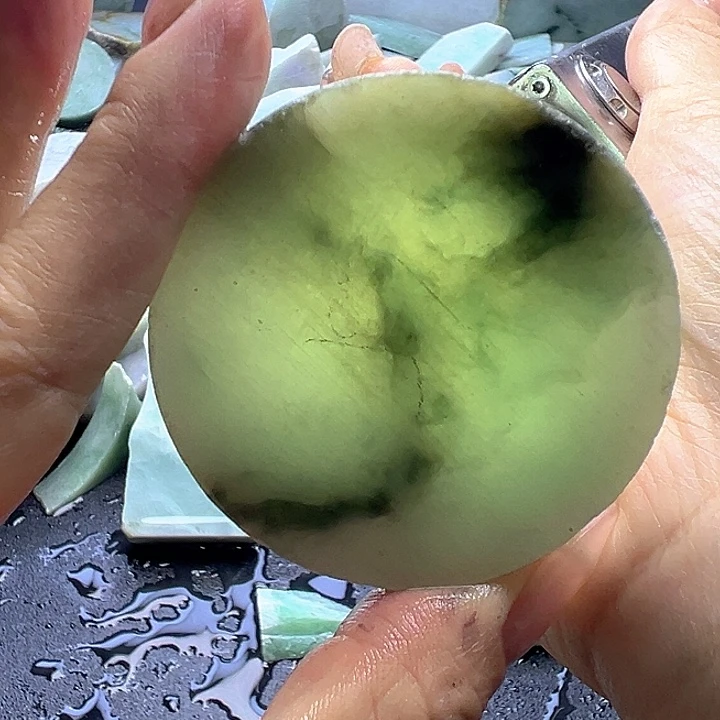 翡翠裸石翡翠飘花镯心25
