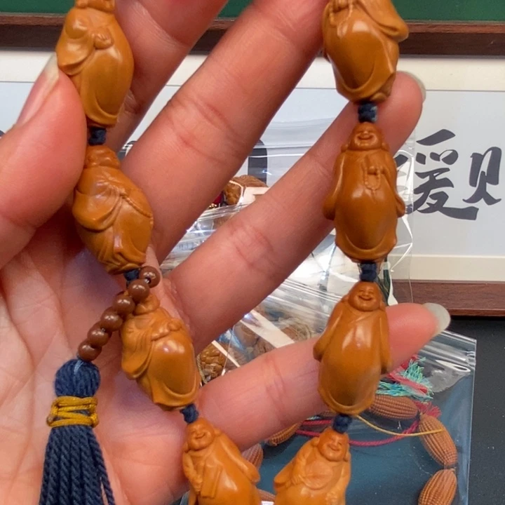 橄榄核手串/手链橄榄核雕十全弥勒
