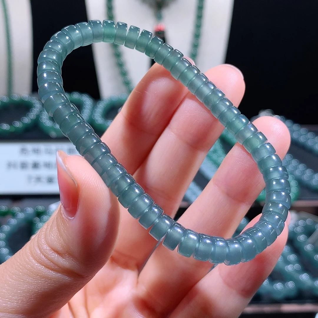 未镶嵌手链翡翠天然a货翡翠手串6.6mm