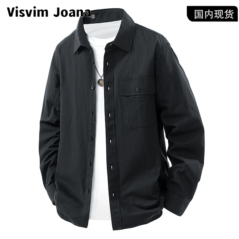 【品牌现货撤柜】美式重磅工装复古纯色翻领夹克外套春秋季宽松简约