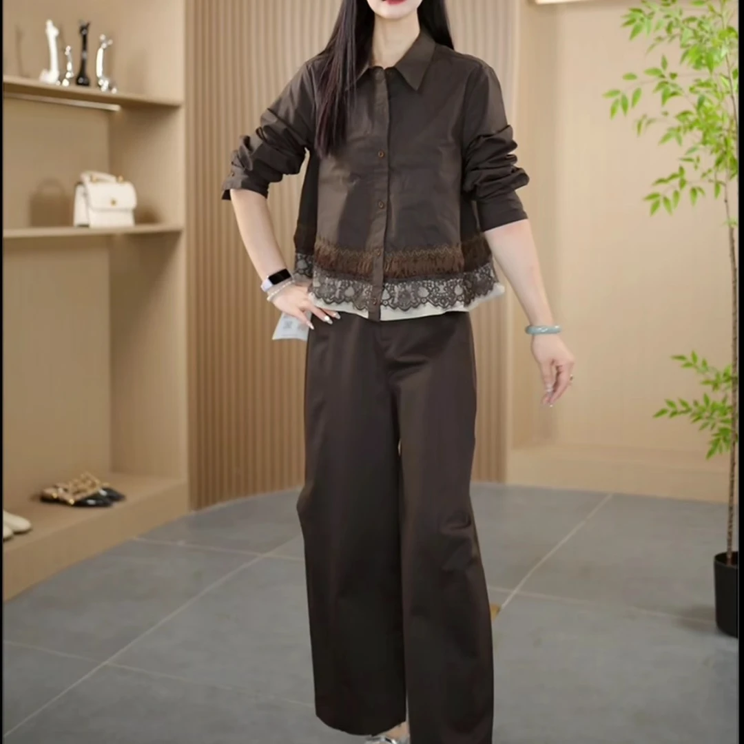 25803秋季新款时尚气质显瘦修身减龄长袖女装真二件套
