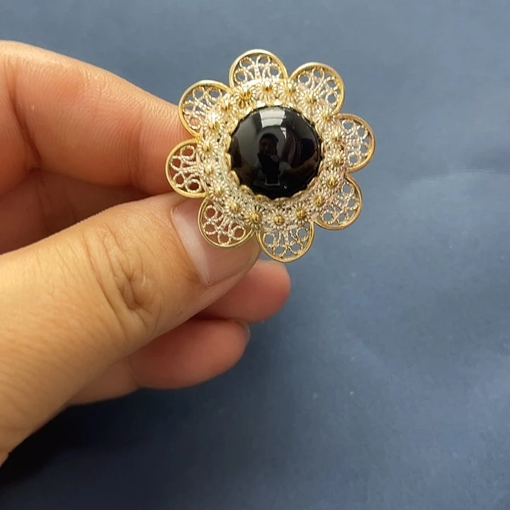 琥珀未镶嵌裸石戒指