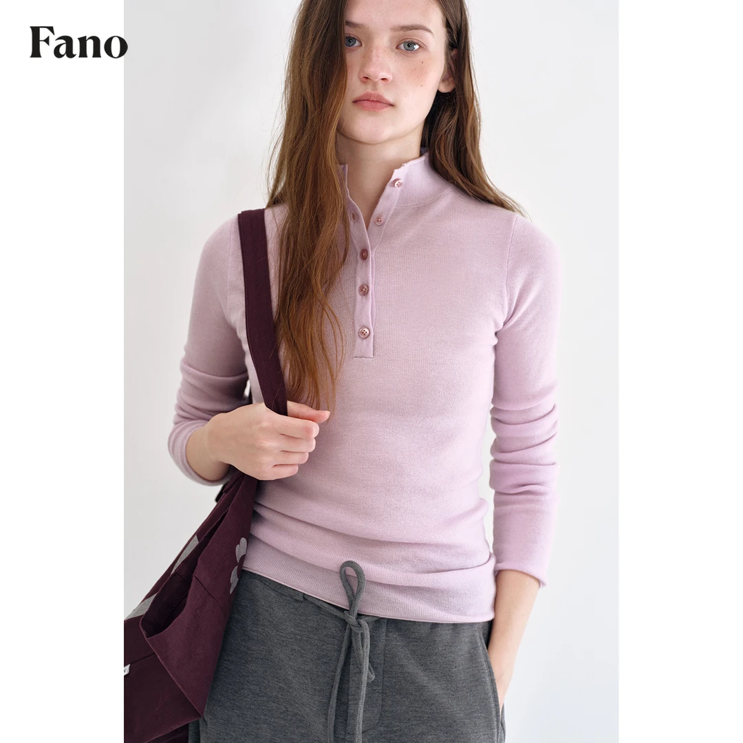 11.20上新 羊毛纱线 功能性发热吊牌认证 半高领卷边打底FD25S075