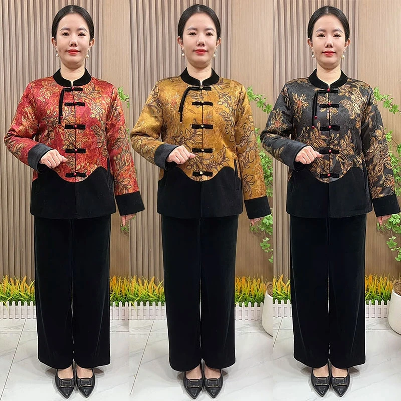 妈妈冬装国风棉服外套2025新款中老年女装冬季加厚保暖唐装棉袄