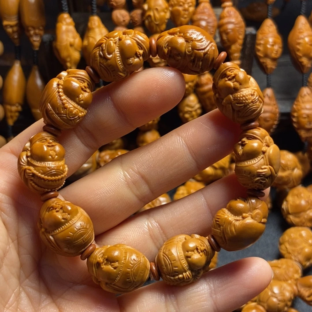 【闪购商品】手串/手链橄榄核尼*盖十路财神