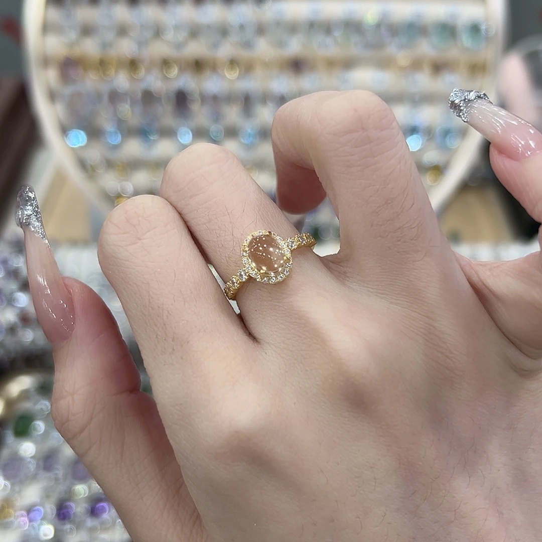 唔***！黄晶戒指银S925镶嵌