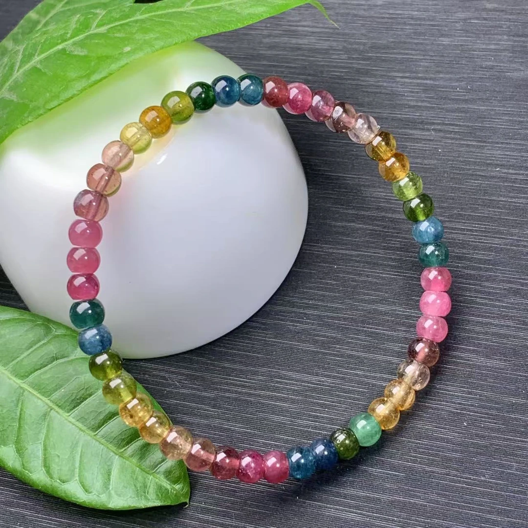 天然辰砂老矿碧玺单圈手串5mm天然高品质小众手工精致暴力归圆