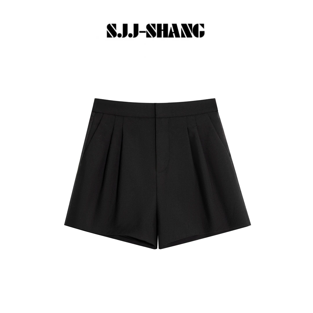 SJJ-SHANG【树林短裤】25ss新款重磅羊毛高定显瘦百搭短裤q134513p