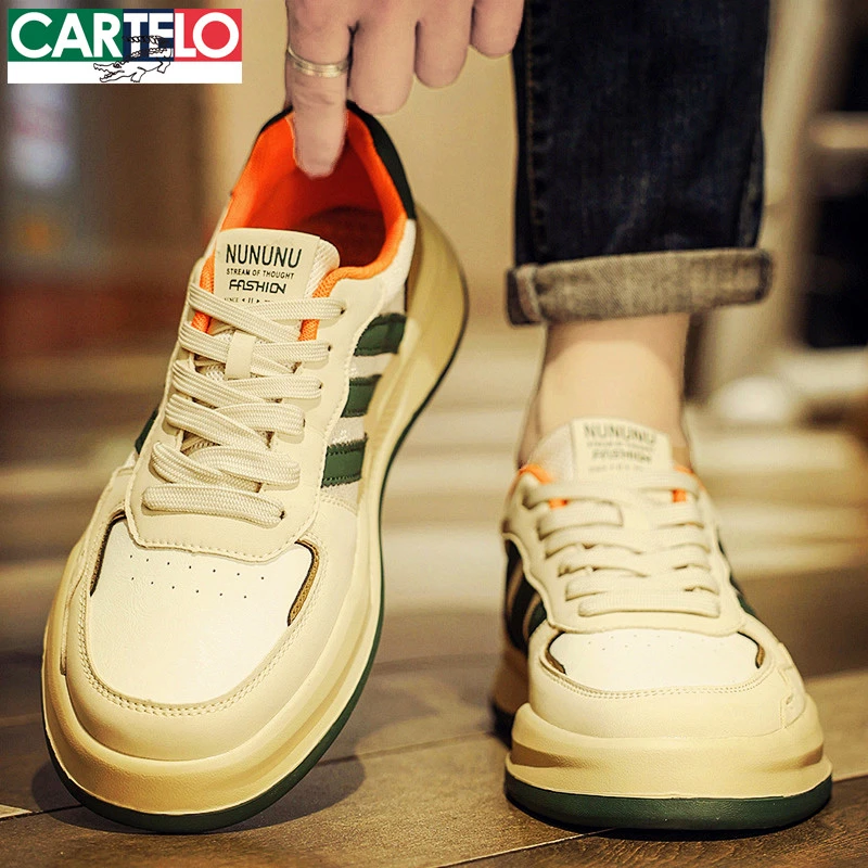 卡帝乐鳄鱼板鞋男鞋秋季2025新款爆款高端皮款运动鞋子男士休闲鞋