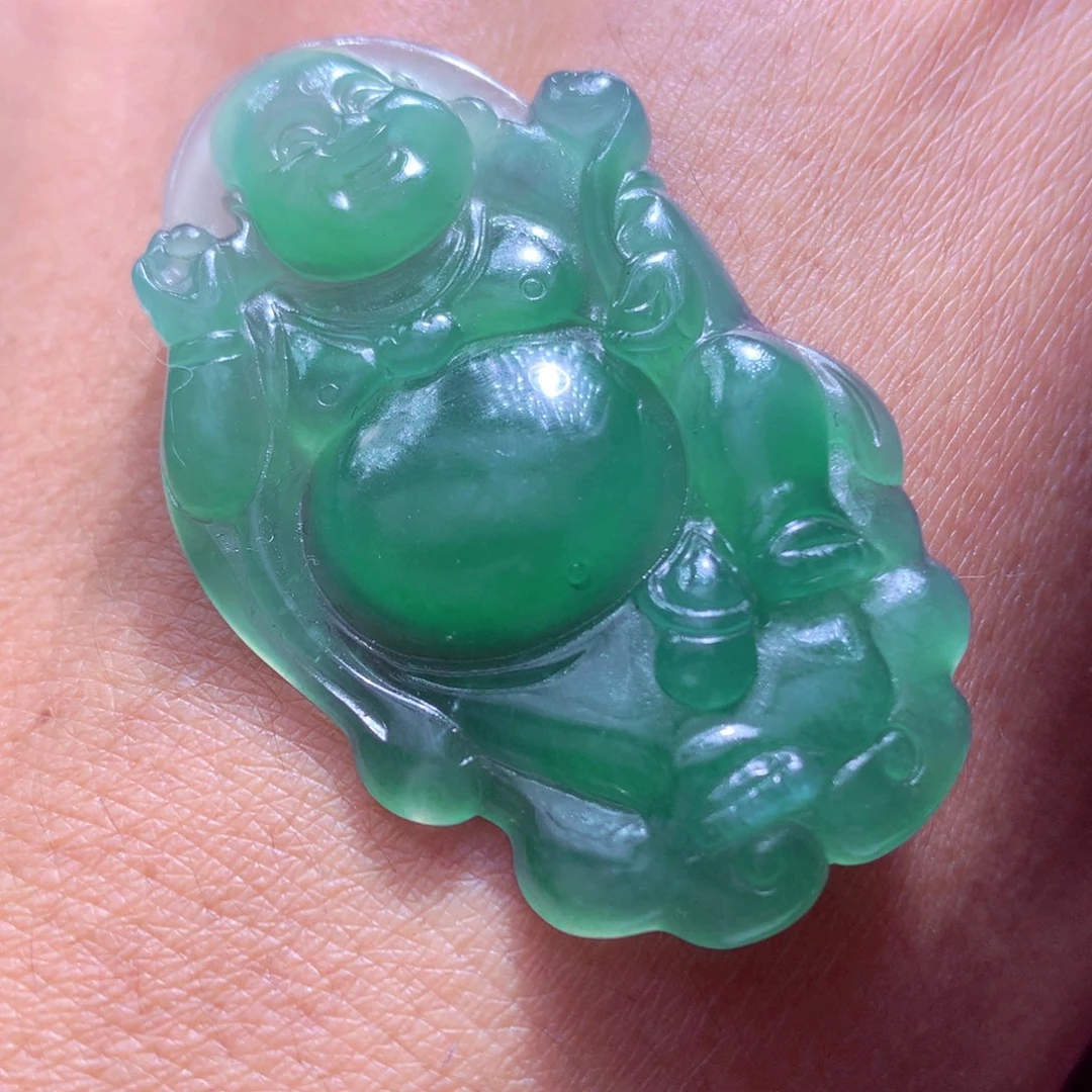 定制翡翠未镶嵌天然翡翠A货毛货挂件