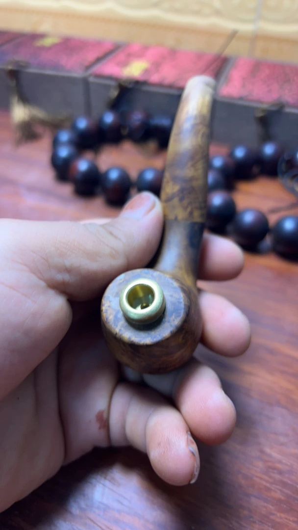 手工麻梨疙瘩一体小烟斗烟具适合烟民男士的古董文玩