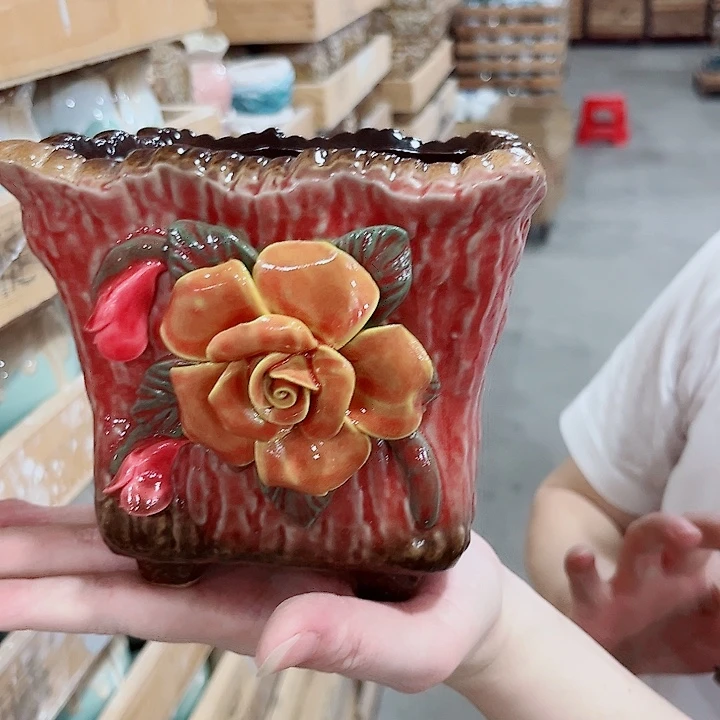 有孔.凑单10元陶瓷花盆发货！