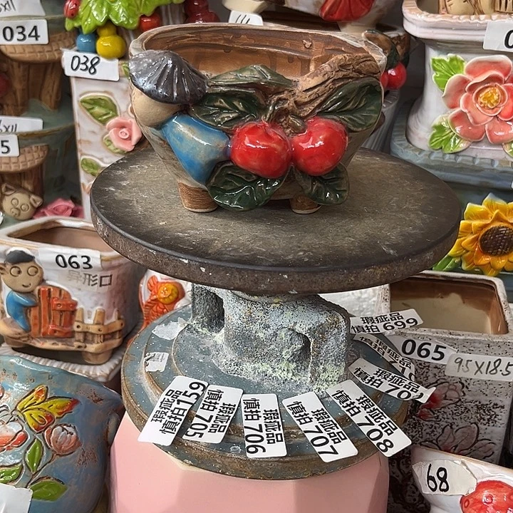 ᥫ***࿐粗陶材质多肉花盆孤品福利