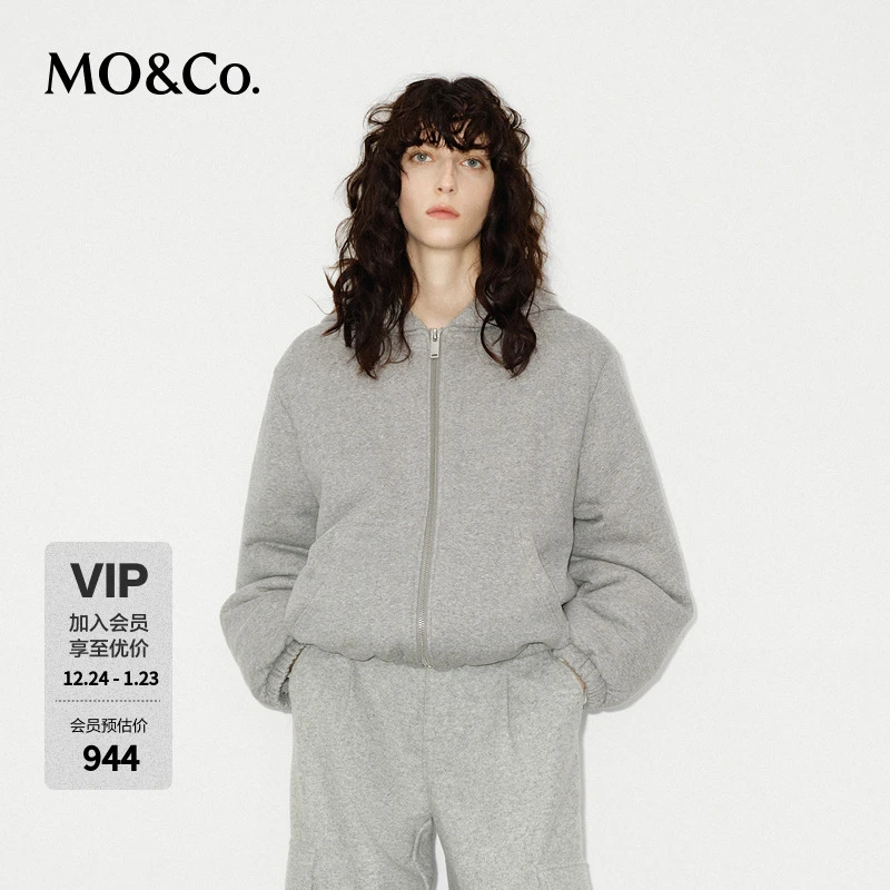 MOCO羽绒服冬绒子含量90%运动风连帽短款兜量MBD4EIN002