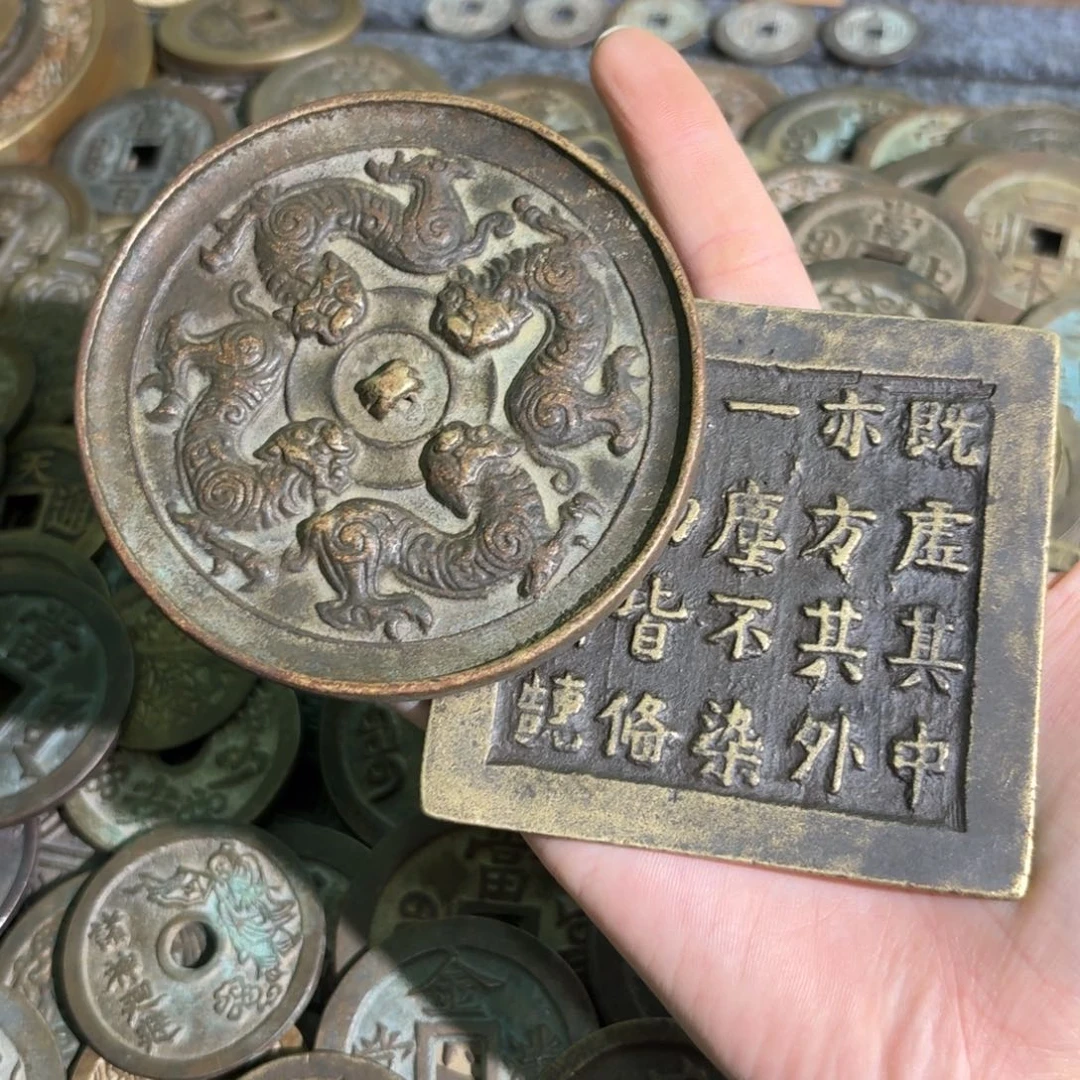 铜2枚铜镜手工翻砂铸造工艺