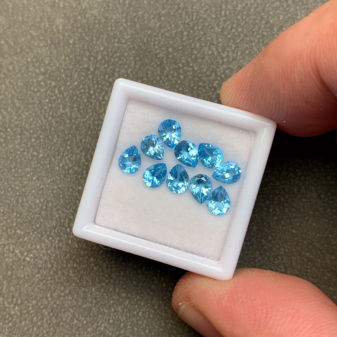 托帕石裸石未镶嵌天然托帕石裸石约4x5mm10粒