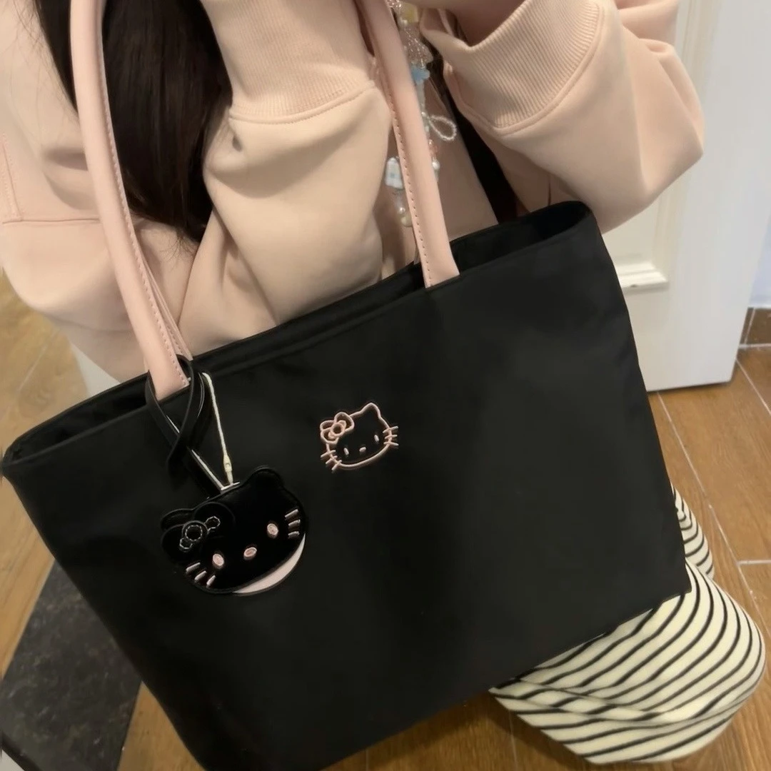 新款大容量猫猫刺绣手提包可爱精致通勤包2025新款轻便腋下手拎包