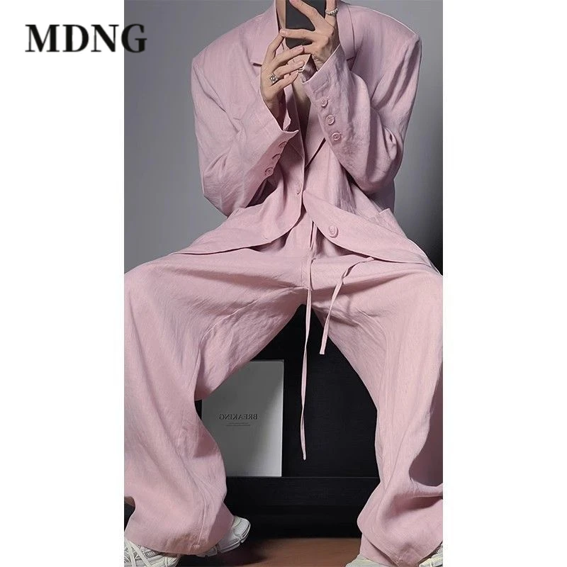 MDNG高级感男装设计宽松小众轻奢男士休闲薄款简约气质西服套装