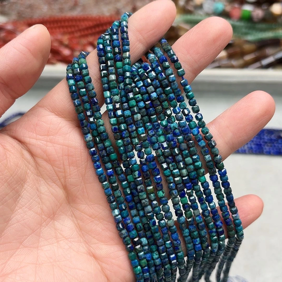 玛瑙/玉髓未镶嵌珠宝半成品3×3凤凰青金方切一条