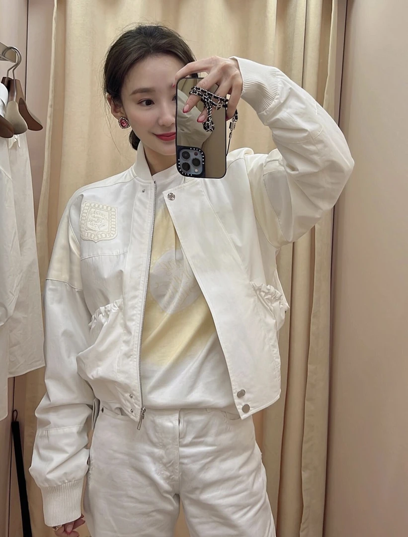 99新 Hermes/爱马仕 白色棒球服外套 34码 99新 GM002461