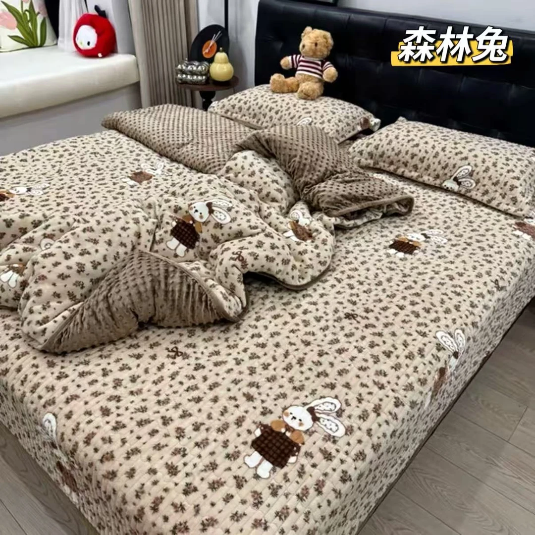 【单被套2*2.3】简约牛奶绒超细旦纤维冬季双面加厚豆豆被套