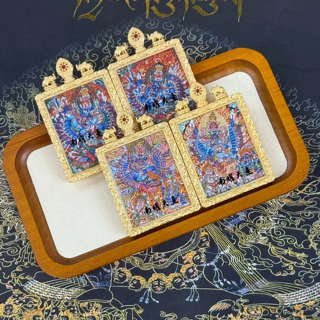 热贡纯手绘唐卡大威德吊坠